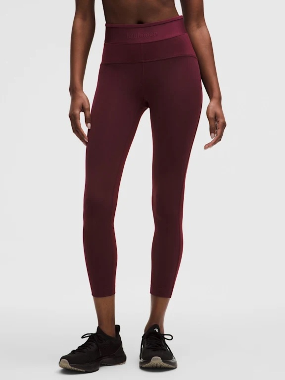 lululemon Size 10 License to Train HR 25" Logo Burgundy Leggings